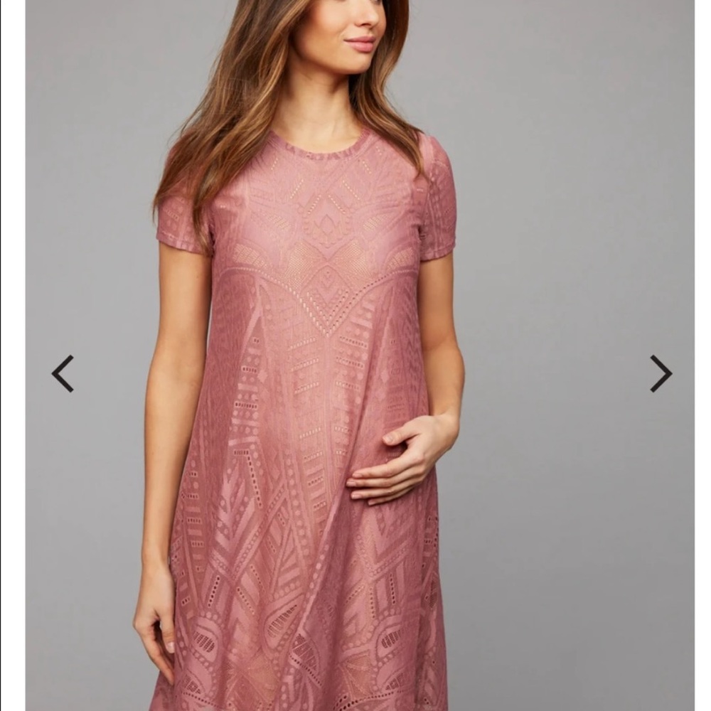 BCBGMAXAZRIA LACE SHORT SLEEVE MATERNITY DRESS SIZE SMALL